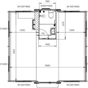 Green Swift 19x20FT Prefabricated Tiny Home: Mobile, Lockable Door, Outdoor Storage, Restroom & Cabinet - Ideal for Hotels, Kiosks, Booths, white