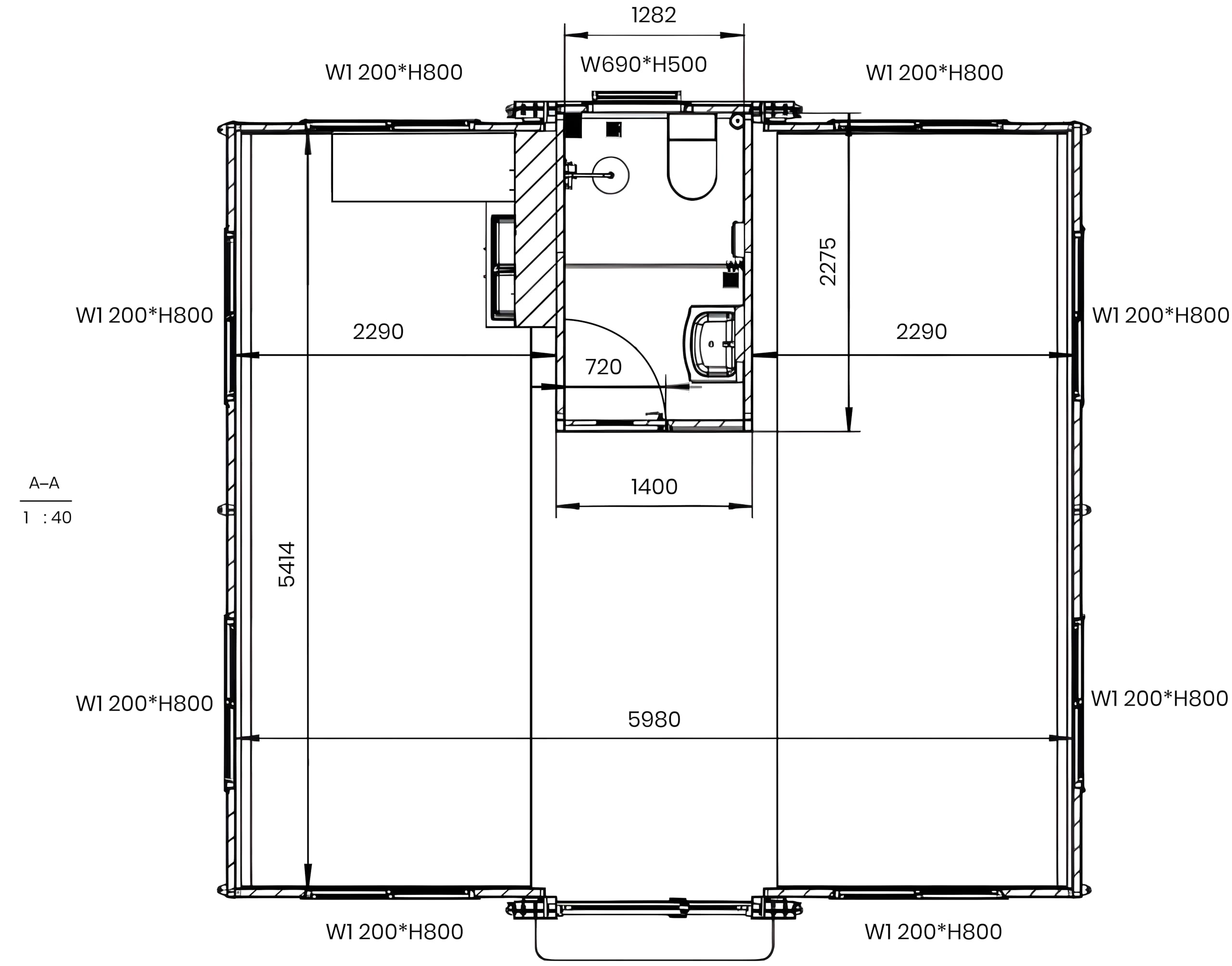 Green Swift 19x20FT Prefabricated Tiny Home: Mobile, Lockable Door, Outdoor Storage, Restroom & Cabinet - Ideal for Hotels, Kiosks, Booths, white