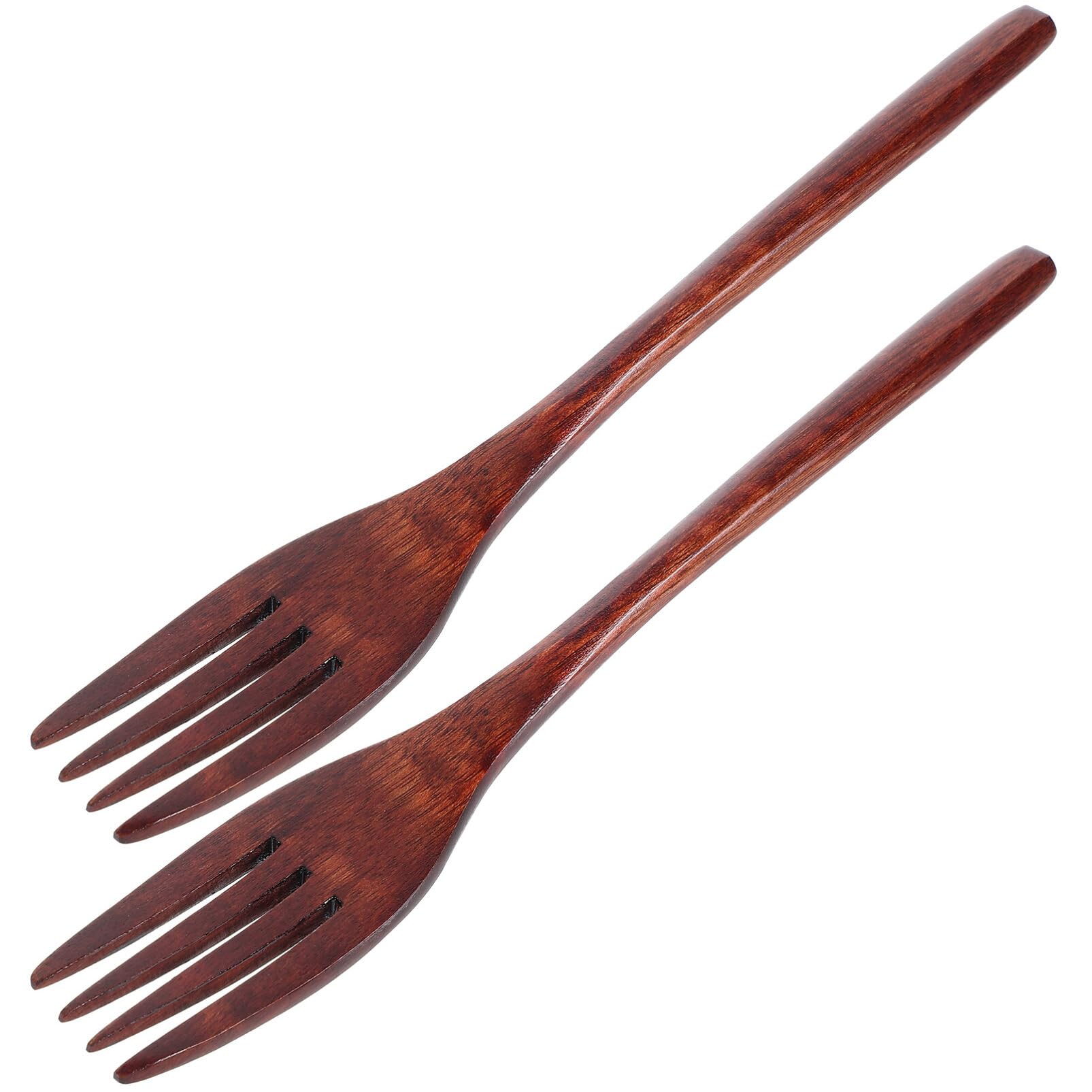 ABOOFAN 2Pcs Wooden Forks Reusable Japanese Style Wood Dinner Forks for Eating Food/Desserts/Salad/Fruit Wooden Cutlery Utensils