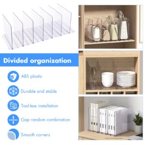 Generic Purse Organizer for Closet Plastic Shelf Dividers Organizer for Vertical Purse Handbag Sweater Shirts in Pantry Bedroom 2 Pack Clear