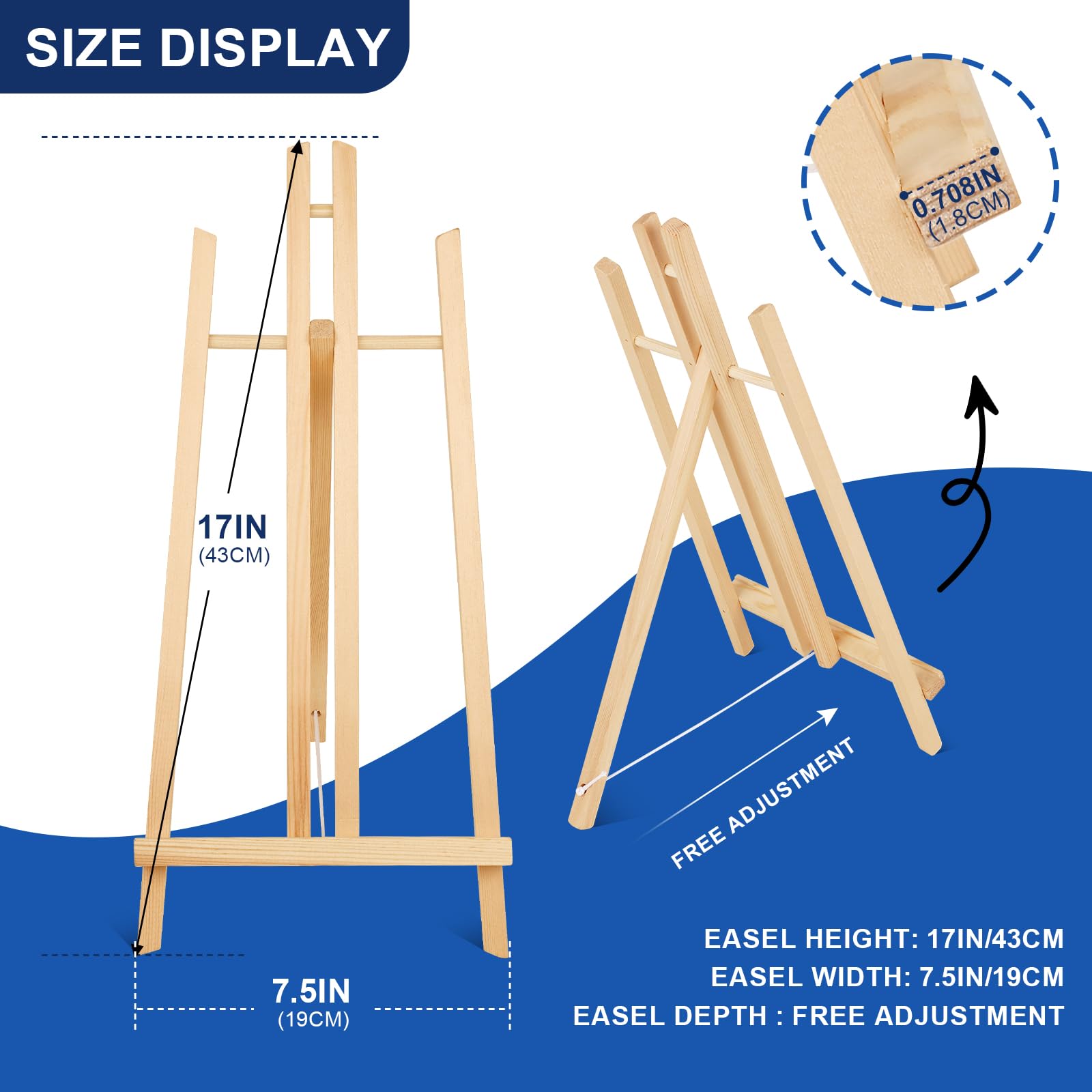 ESRICH 2pcs 17 Inch Tabletop Easels, Easel Stand for Painting,Tripod, Painting Party Easel, Kids Student Desktop Easel for Painting,Paint Easel for Canvas Painting