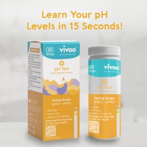 Vivoo Ph Test: Easy Urine Test Strips, Track Ph Anytime, Instant Results in 15 Seconds, 30