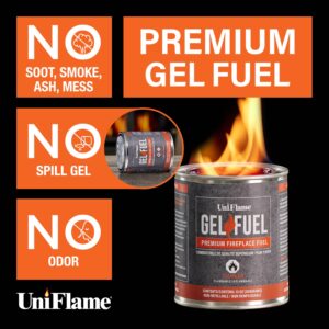 Uniflame - Gel Fuel, Premium Fireplace Fuel (24 Pack) | 24 13oz Cans