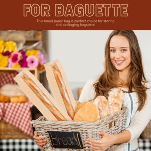 50 Pack Baguette Bags for Homemade Bread with Stickers, Large Sourdough Paper Bread Bags with Clear Window, Bread Storage for Homemade Bread Sourdough Bread Baking Supplies (Brown, 23.5*4.3*1.6 Inch)