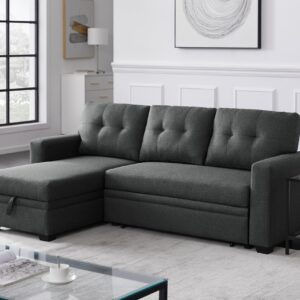 FAVSH Sofa-Abolished, 82", Dark Gray