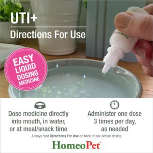 HomeoPet UTI Plus Urinary-Tract Relief, Supportive UTI Medicine for Dogs, Cats, and Other Pets, 15 ml