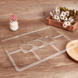 BENECREAT 9 Pocket Acrylic Valet Tray Router Templates for Woodworking 15×11.2×0.2inch Clear Router Inlay Template Rectangle Acrylic Router Jig DIY Wood Craft Tools Tracing Guide