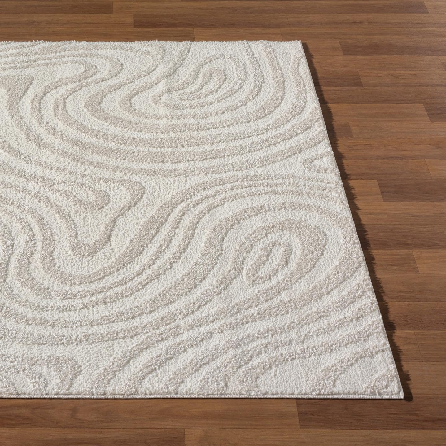 LUXE WEAVERS Geometric Swirl Cream 6x9 Area Rug - Cream