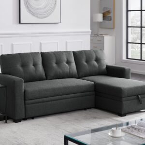 FAVSH Sofa-Abolished, 82", Dark Gray