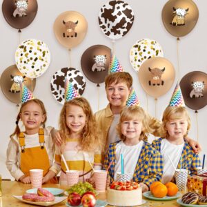 K1tpde Highland Cow Balloons Decorations - 50PCS Cute Cow Latex Balloon Set for Kids Baby Shower Western Cowboy Party Decoration Brown Cow Balloon for Farmhouse Decor Cow Theme Birthday Party Supplies