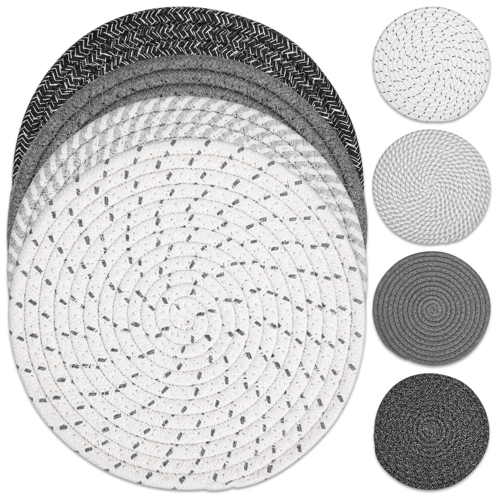 Tidponra 8" Trivets Set for Hot Dishes, 4 Heat Resistant Pot Holders Kitchen Counter, Table, Home Essentials, Anti Stain Hot Pads Plate Mats for Hot pots and Pans