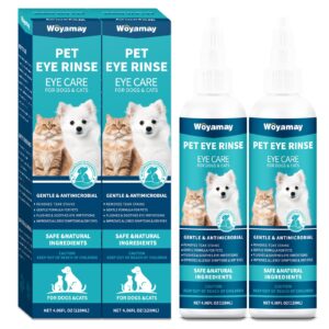 weallin advanced eye drops for dogs and cats, gentle formula dog eye drops, soothes irritations removes tear stains improves allergy symptoms & dry eyes - safe for all animals, 8.12 oz