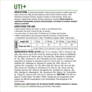 HomeoPet UTI Plus Urinary-Tract Relief, Supportive UTI Medicine for Dogs, Cats, and Other Pets, 15 ml