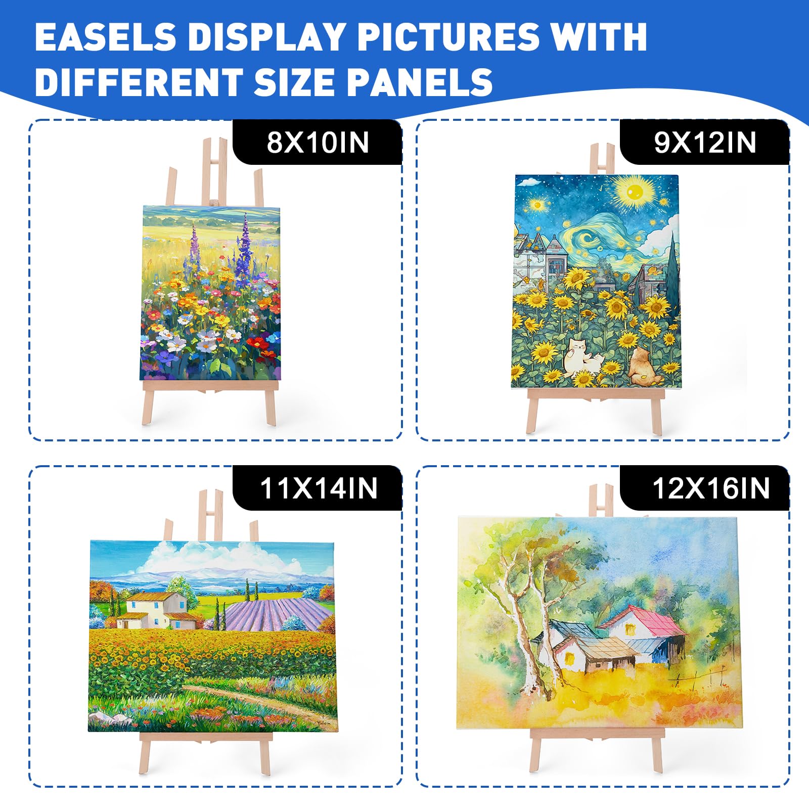 ESRICH 2pcs 17 Inch Tabletop Easels, Easel Stand for Painting,Tripod, Painting Party Easel, Kids Student Desktop Easel for Painting,Paint Easel for Canvas Painting