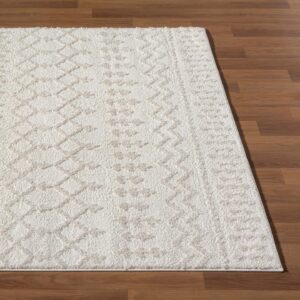 LUXE WEAVERS Ibiza Collection 8742 Cream 6x9 Modern Abstract Area Rug