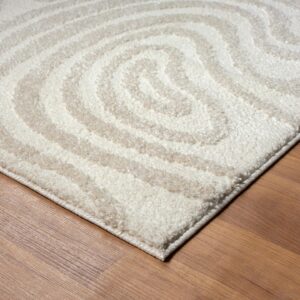 LUXE WEAVERS Geometric Swirl Cream 6x9 Area Rug - Cream