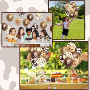 K1tpde Highland Cow Balloons Decorations - 50PCS Cute Cow Latex Balloon Set for Kids Baby Shower Western Cowboy Party Decoration Brown Cow Balloon for Farmhouse Decor Cow Theme Birthday Party Supplies