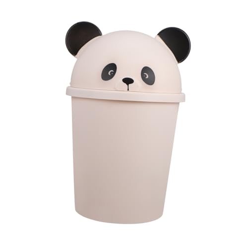 Zerodeko 10l Cute Panda Trash Can: Plastic Garbage Bins Toilet Paper Bucket Garbage Can Rubbish Pail Waste Basket for Dorm Office Kitchen Bathroom