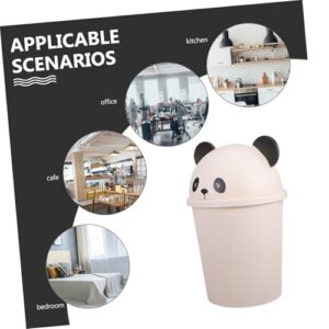 Zerodeko 10l Cute Panda Trash Can: Plastic Garbage Bins Toilet Paper Bucket Garbage Can Rubbish Pail Waste Basket for Dorm Office Kitchen Bathroom