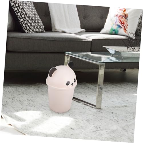 Zerodeko 10l Cute Panda Trash Can: Plastic Garbage Bins Toilet Paper Bucket Garbage Can Rubbish Pail Waste Basket for Dorm Office Kitchen Bathroom