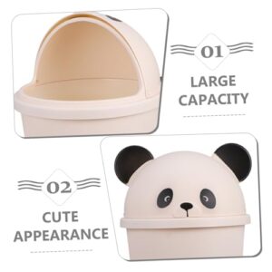 Zerodeko 10l Cute Panda Trash Can: Plastic Garbage Bins Toilet Paper Bucket Garbage Can Rubbish Pail Waste Basket for Dorm Office Kitchen Bathroom