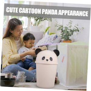 Zerodeko 10l Cute Panda Trash Can: Plastic Garbage Bins Toilet Paper Bucket Garbage Can Rubbish Pail Waste Basket for Dorm Office Kitchen Bathroom