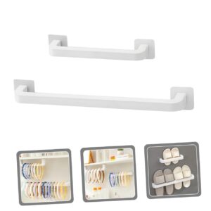 FUNOMOCYA 2pcs Hand Towel Bathroom Towel Bar Towel Holder for Bathroom Wall Towel Bars for Bathroom Wall Towel Bar Towel Hanger for Bathroom Single Shot Bath Towel White