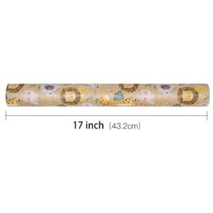 RUSPEPA Kraft Wrapping Paper Roll - Mini Roll - Jungle Animals Design Great for Birthday, Party, Baby Shower - 17 Inches X 32.8 Feet