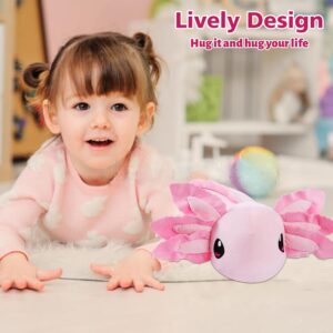 Gubuy Weighted Stuffed Animals 4.2lbs Weighted Axolotl Plush 32", Stuffed Weighted Axolotl Plush Animal Throws Pillows(Pink)