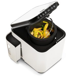 home zone living electric composter for kitchen, helps turn food waste into pre-compost, features auto-cleaning cycle, large capacity 3 liters size