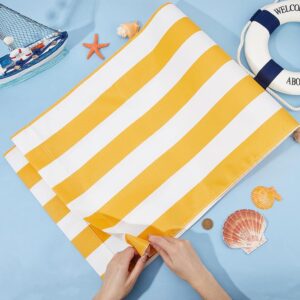 GORGECRAFT 44x17 Beach Sling Chair Replacement Canvas 1mm Thick Yellow and White Stripes Outdoor Furniture Folding Sling Lounge Chair Fabric Patio Sling Chairs Cloth for Sunbathing Garden Courtyard