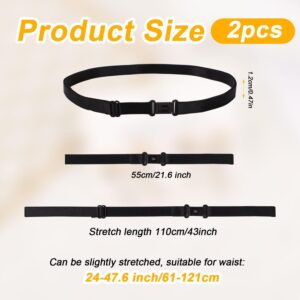 2pcs Adjustable Crop Tuck Band for Shirts, Shirt Tuck Band Shirt Cropping Band Elastic Crop Top Band Tucking Belt for Women, Change the Style of Your Tops (Black + White)