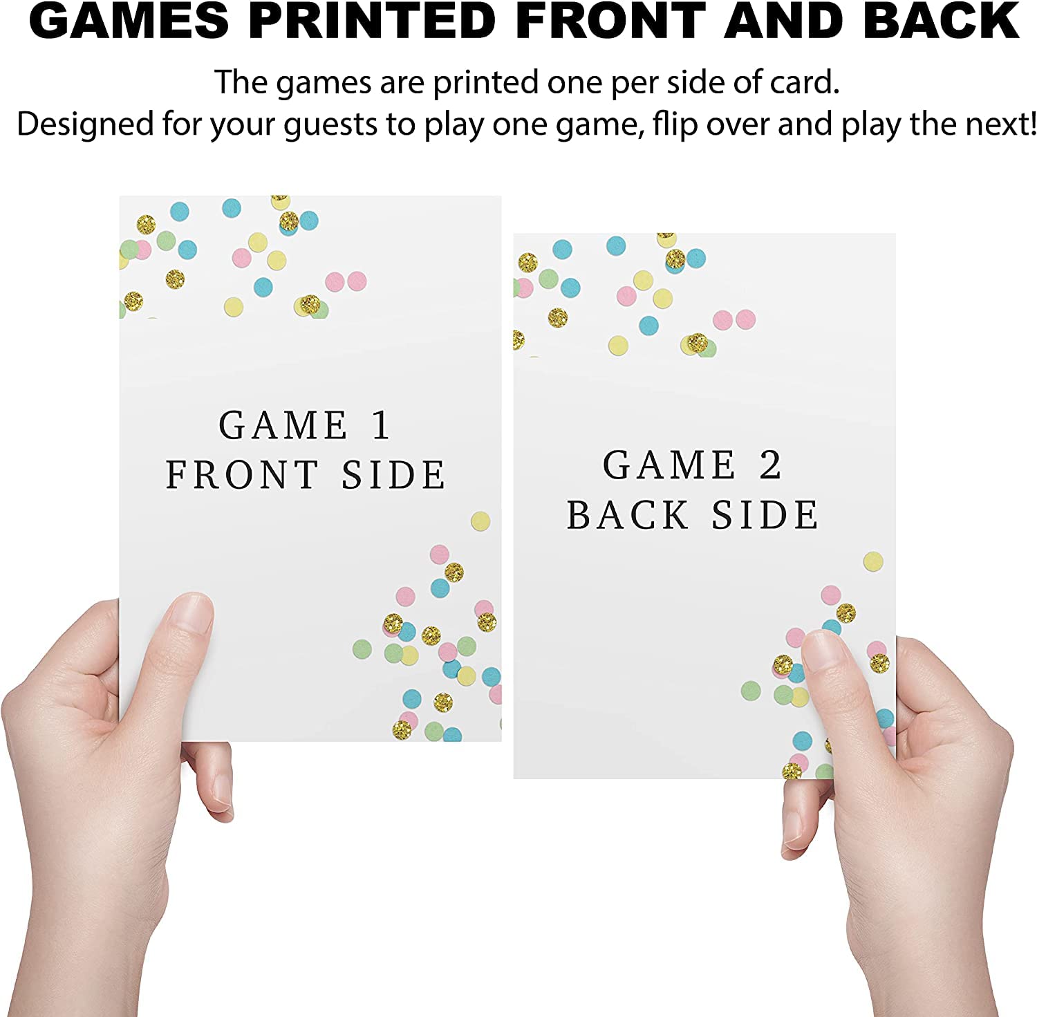 Your Main Event Prints 50 Pack of Bridal Shower Games, How Well Do You Know The Couple and Who Knows The Bride Best, Floral Modern Minimalistic Design.