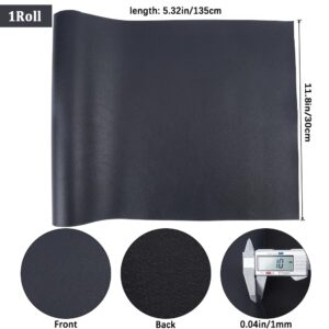 GORGECRAFT Black Faux Leather Fabric 135x30cm Soft Synthetic PU Leathercloth Flat Grain Imitation Leather Fabric for DIY Sewing Crafts Handbag Wallets Suitcase Books Covers Keychains Jewelry Making