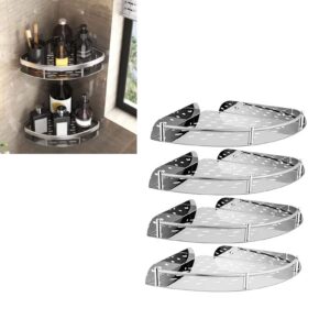 Nachukan 4 Pcs Stainless Steel Corner Shower Shelves, Triangular Wall Mounted Bathroom Racks - Strong Load Bearing Space Saving Shower Rack