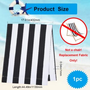 GORGECRAFT 44x17inch Beach Sling Chair Replacement Canvas 1mm Thick Black and White Stripes Outdoor Furniture Folding Sling Lounge Chair Fabric Patio Sling Chairs Cloth for Sunbathing Garden Courtyard