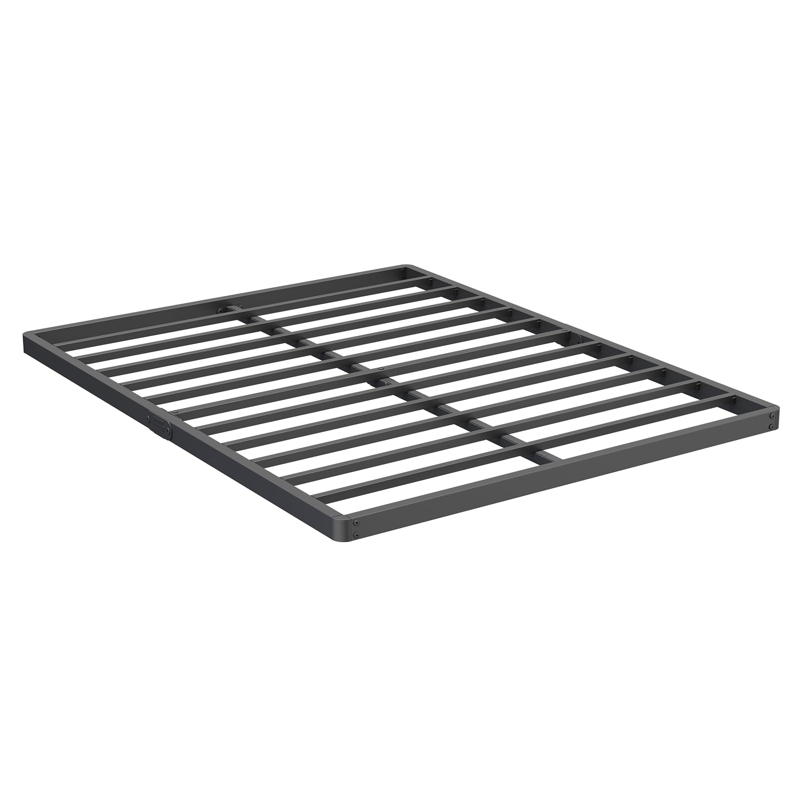 Askeld King Bunkie-Board Only, 2 Inch Low Box-Spring with Steel Slats, Quick Lock Metal Frame Bed-Slat Replacement, Noise Free Mattress Surpoort Base, Upholstered Bed Accessories, Black