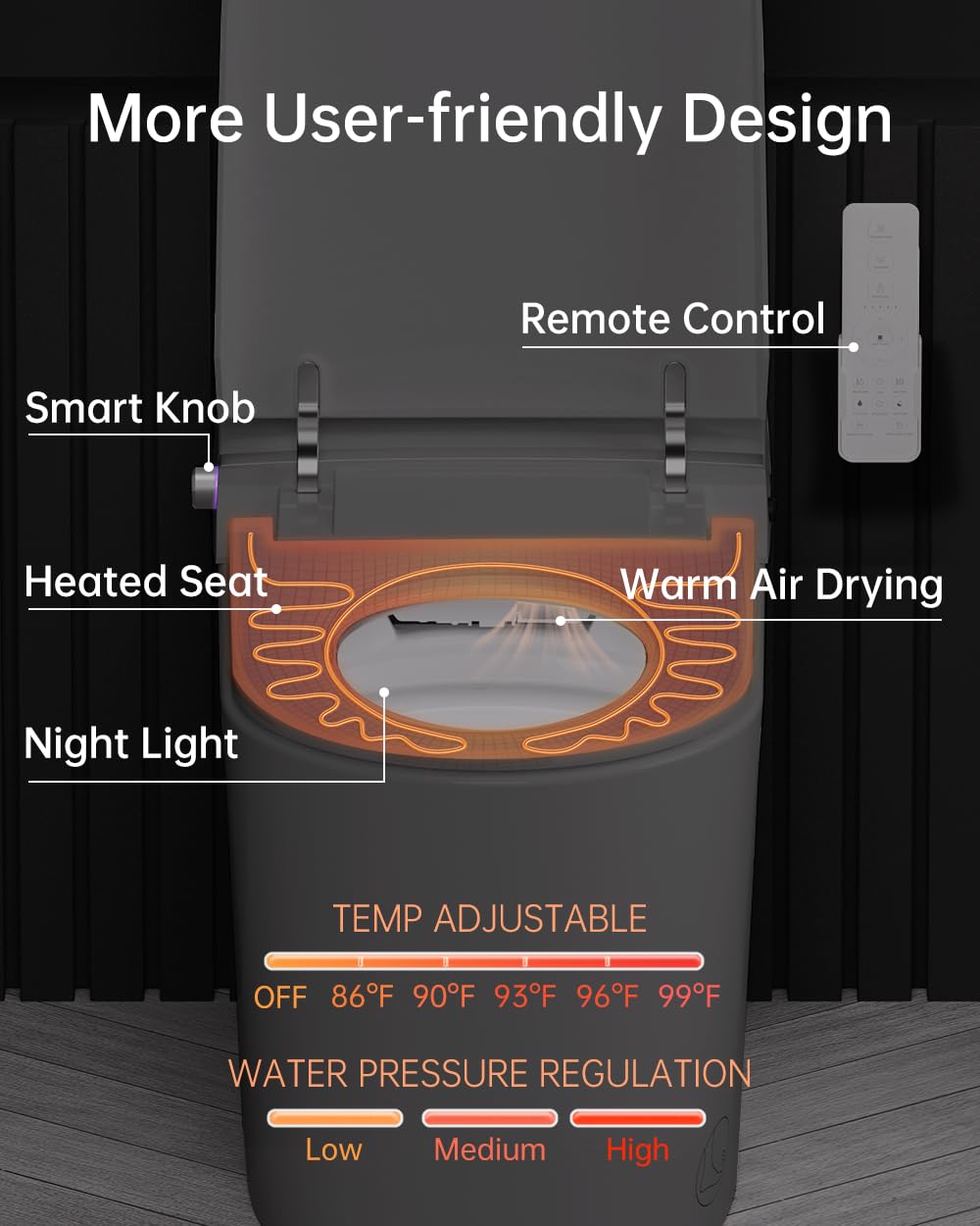 EPLO Smart Toiet with Tank and Bidet Built In,Auto Open Close,Blackout Flush,Auto Flush,Heated seat,Foot Sensor Operation,One Piece Elongated Modern Bidet Toilet Combo G20PRO