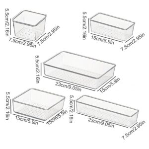 1PCS Transparent Drawer Box,Cosmetic Closet Organizer Divider Drawer Storage Box Anti-Scratch Drawer Organizer(23x7.5x5.5cm)