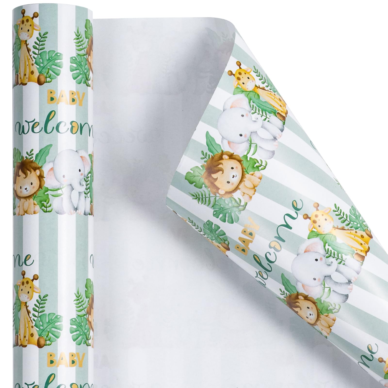 RUSPEPA Wrapping Paper Roll - Mini Roll - Animals Design Great for Birthday, Party and Baby Shower - 17 Inches X 32.8 Feet