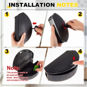 Qualirey 12 Pcs Mouse Station with Keys, Mice Bait Stations Waterproof Indoor Outdoor Mice Traps Bait Boxes, Bait Not Included, Suitable for Small Mice (Black)