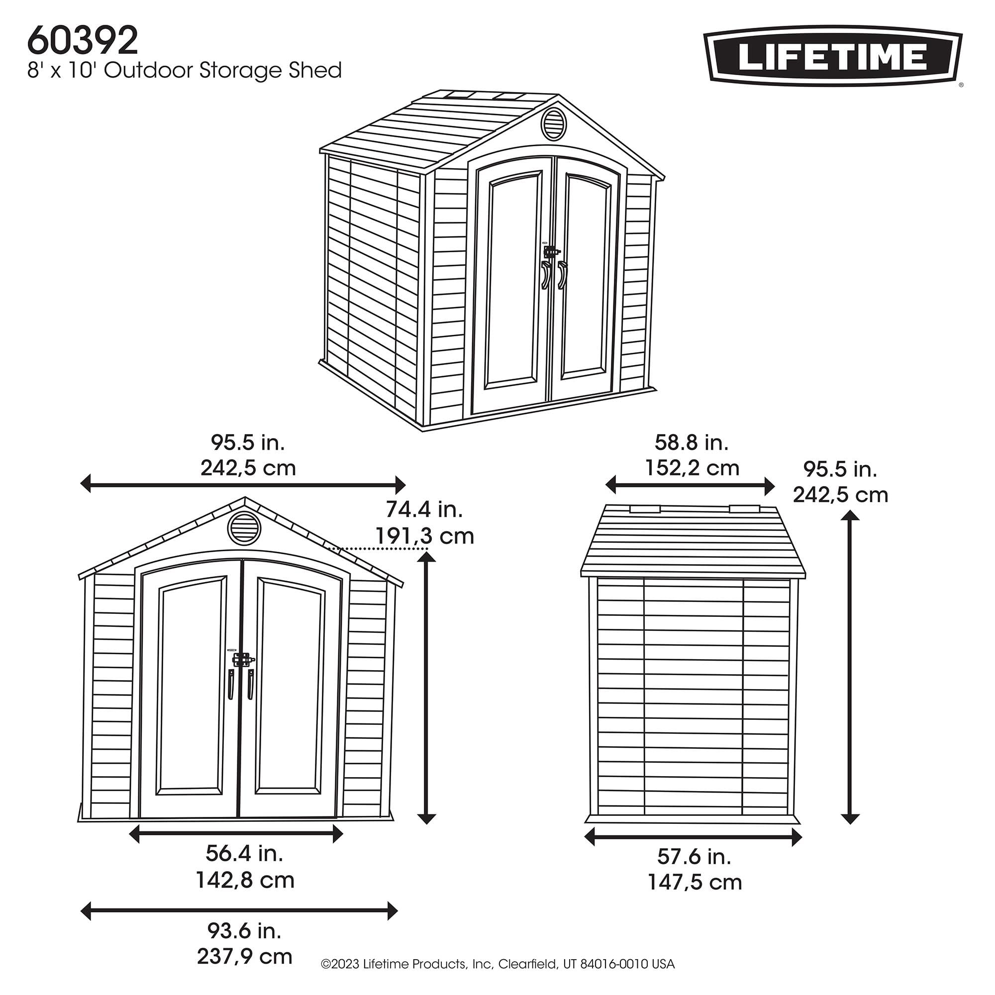 Lifetime Outdoor Storage Shed, 8 x 5 Foot