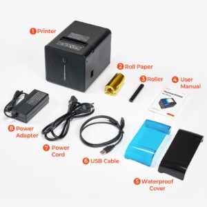 MUNBYN WiFi Receipt Printer with USB Port, 80mm POS Printer, Thermal Pinter Works with Square Mac Windows Chromebook Linux Cash Drawer, Do Not Support Paypal Zettle Shopify Vagaro Kyte Bluetooth