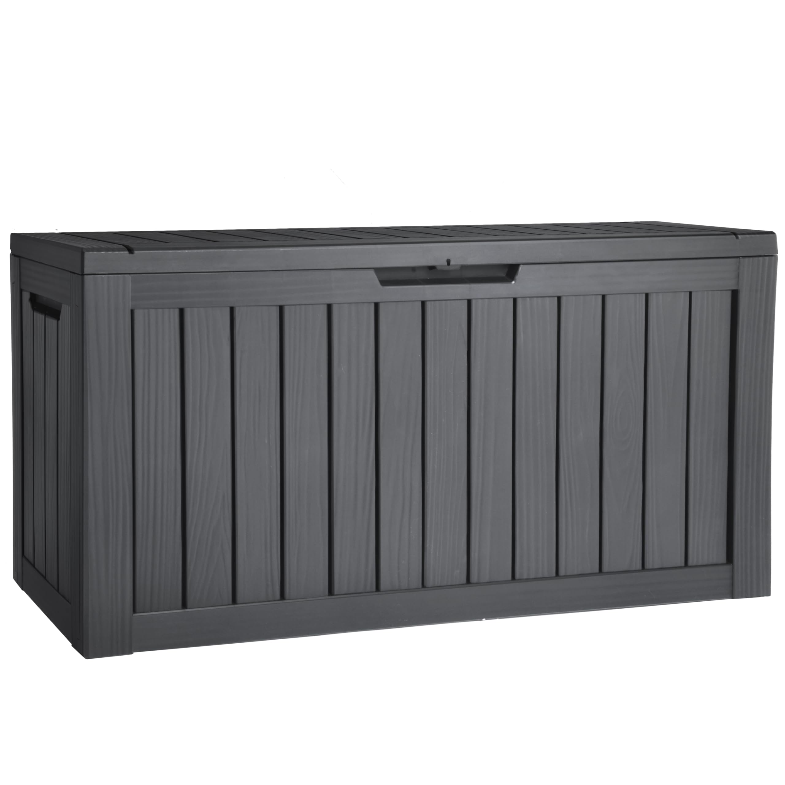 YITAHOME 80 Gallon Resin Deck Box, Outdoor Lockable Storage Box for Patio Furniture, Waterproof Patio Deck Box for Cushions, Pool Supplies, Sports Equipment and Garden Tools, Black