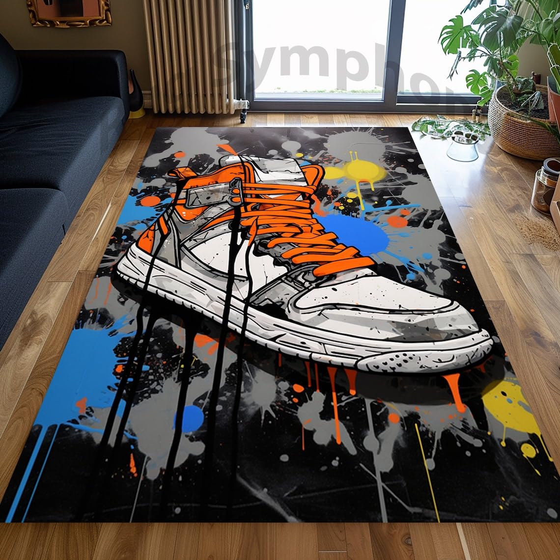 Generic Sneakers Graffiti Rug, Sneakers Rug, Sneakers Area Rug, Graffiti Area Rug, Sport Rug, Teen Room Rug, Sneaker Rug, Sneaker Area Rug RS1052ID.0 2x3 ft = 60x90 cm