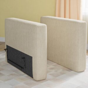 EASE MOOSE Modular Sectional Couch Armrest, Linen Modular Sofa Side Armrest Module Pair for Sectional Modular Couch Beige