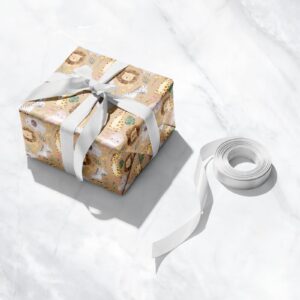 RUSPEPA Kraft Wrapping Paper Roll - Mini Roll - Jungle Animals Design Great for Birthday, Party, Baby Shower - 17 Inches X 32.8 Feet