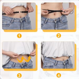 2pcs Adjustable Crop Tuck Band for Shirts, Shirt Tuck Band Shirt Cropping Band Elastic Crop Top Band Tucking Belt for Women, Change the Style of Your Tops (Black + White)