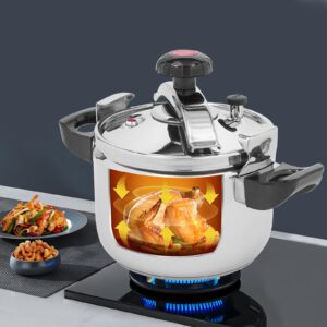 7L/6.35 Qt Pressure Pot, Pressure Cooker, 201 Stainless Steel Pressure Pot, Suitable for Open Fire, Induction Stove, Electric Stove, and Gas Stove