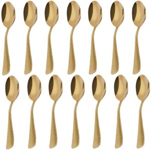 hansgo demitasse espresso spoons set, mini coffee spoons, stainless steel small spoons for dessert appetizer coffee tea, 5.5 inch 14pcs